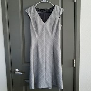 Glen check fit and flare dress